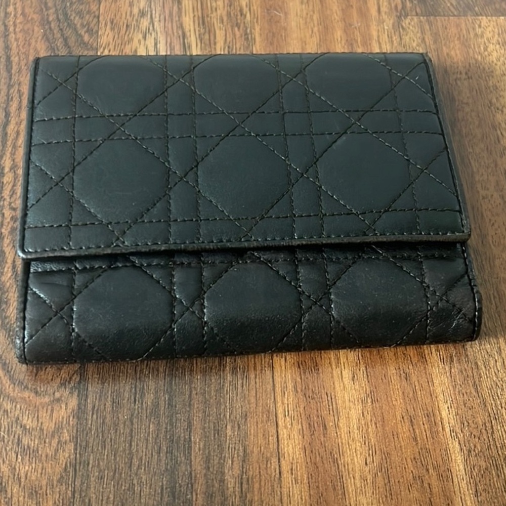 Authentic Christian Dior Trifold Quilted Wallet